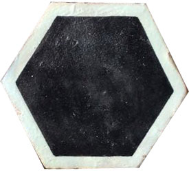 Mosaic House Moroccan tile HPC Hex 6x6 6-1 Black White  hand painted 